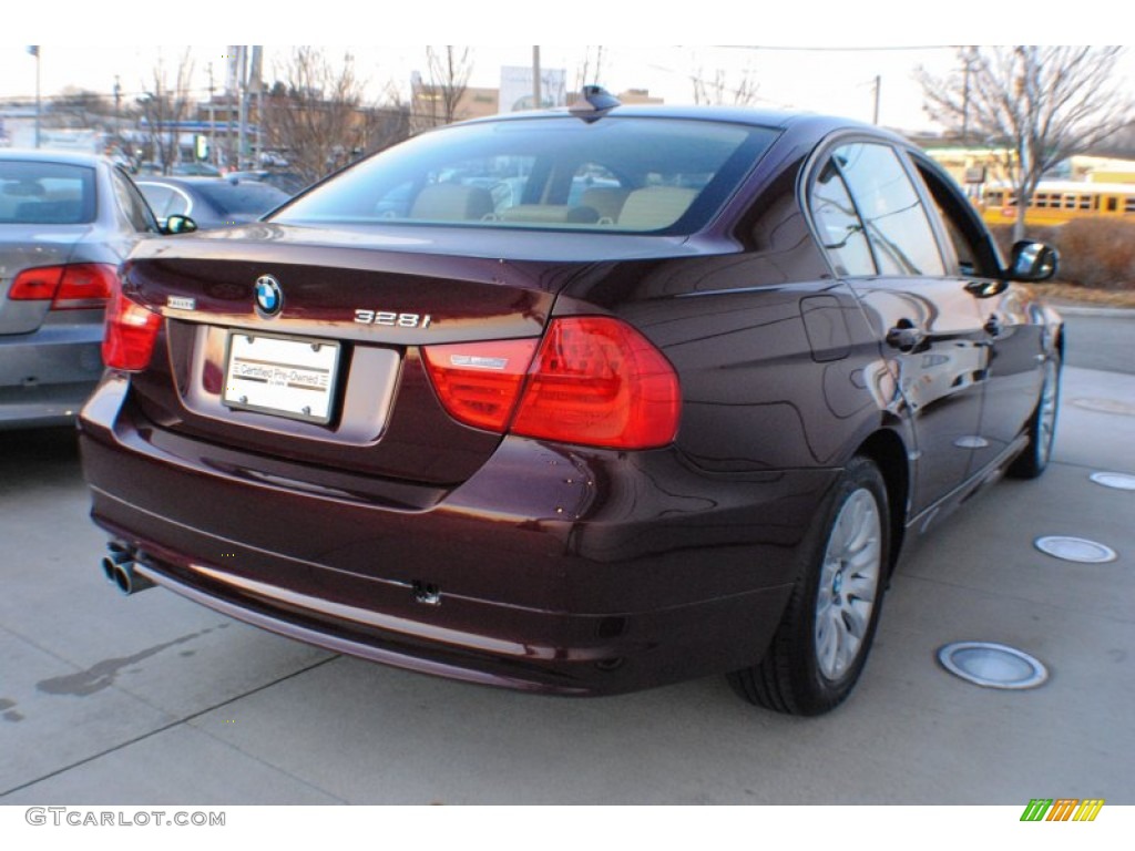 2009 3 Series 328xi Sedan - Barbara Red Metallic / Beige photo #6