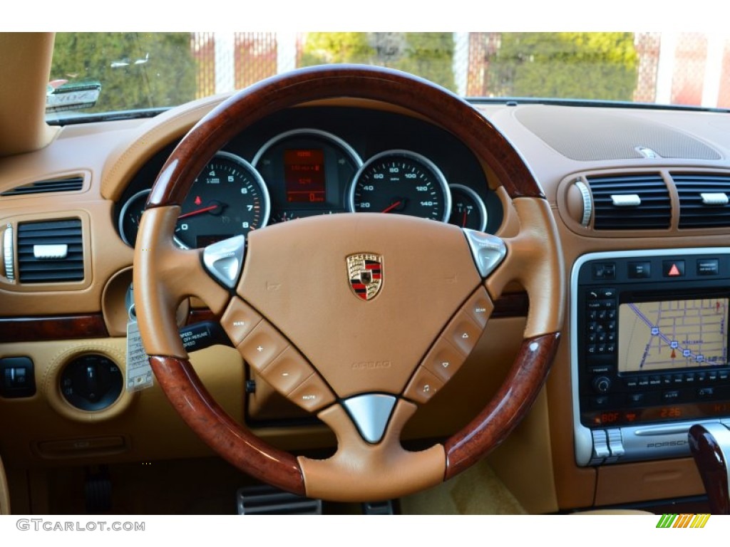 2006 Porsche Cayenne S Havanna/Sand Beige Steering Wheel Photo #74853926