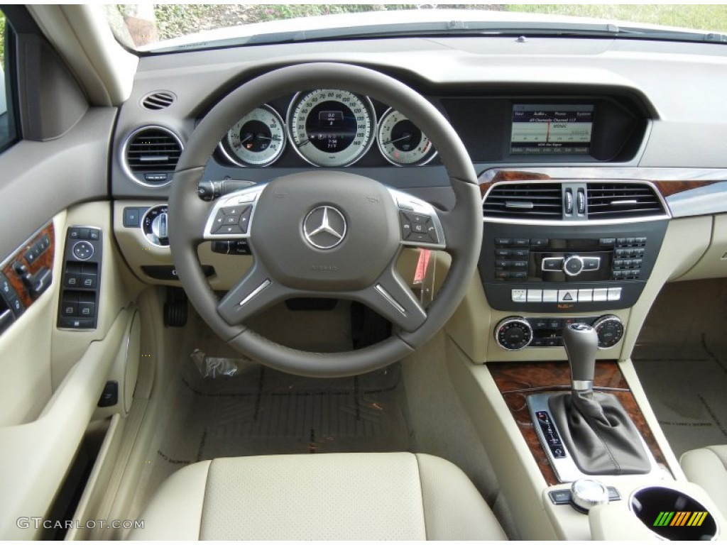 2013 Mercedes-Benz C 250 Luxury Almond Beige Dashboard Photo #74855464