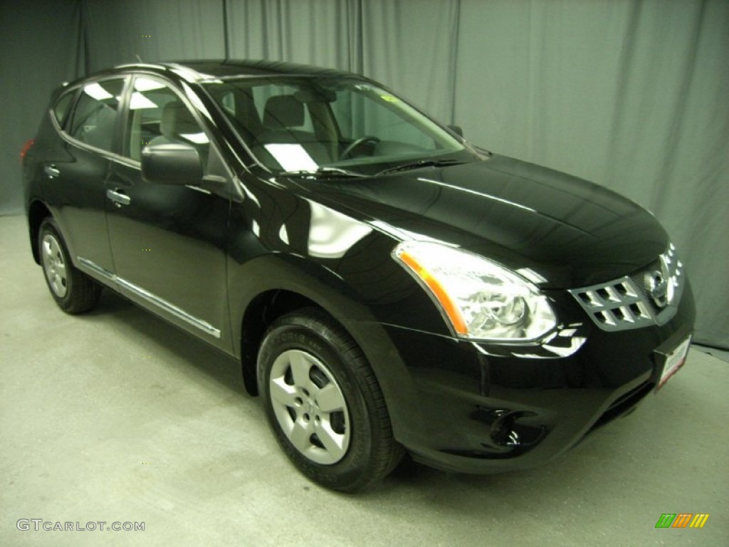 2012 Rogue S AWD - Super Black / Gray photo #6