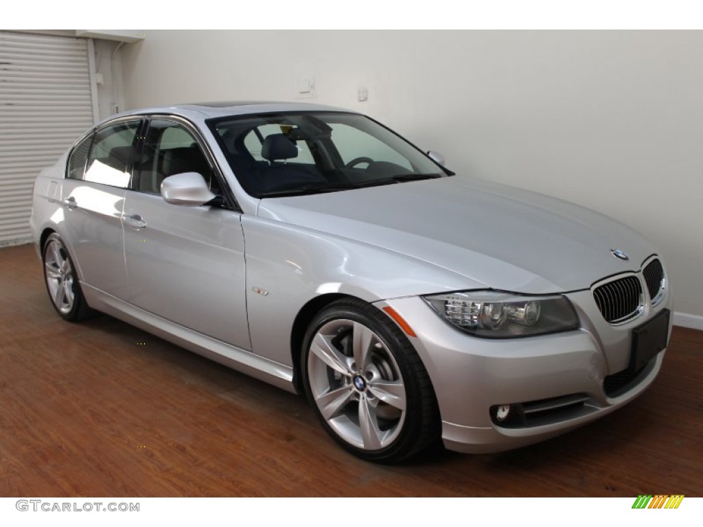 2011 3 Series 335i Sedan - Titanium Silver Metallic / Black photo #2