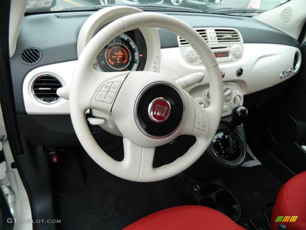 2013 Fiat 500 c cabrio Pop Rosso/Avorio (Red/Ivory) Dashboard Photo #74858672