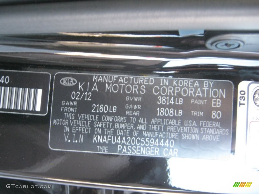 2012 Forte Color Code EB for Ebony Black Photo #74859797