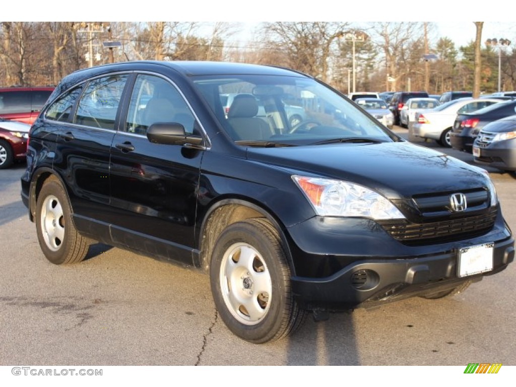 2009 CR-V LX 4WD - Crystal Black Pearl / Black photo #3