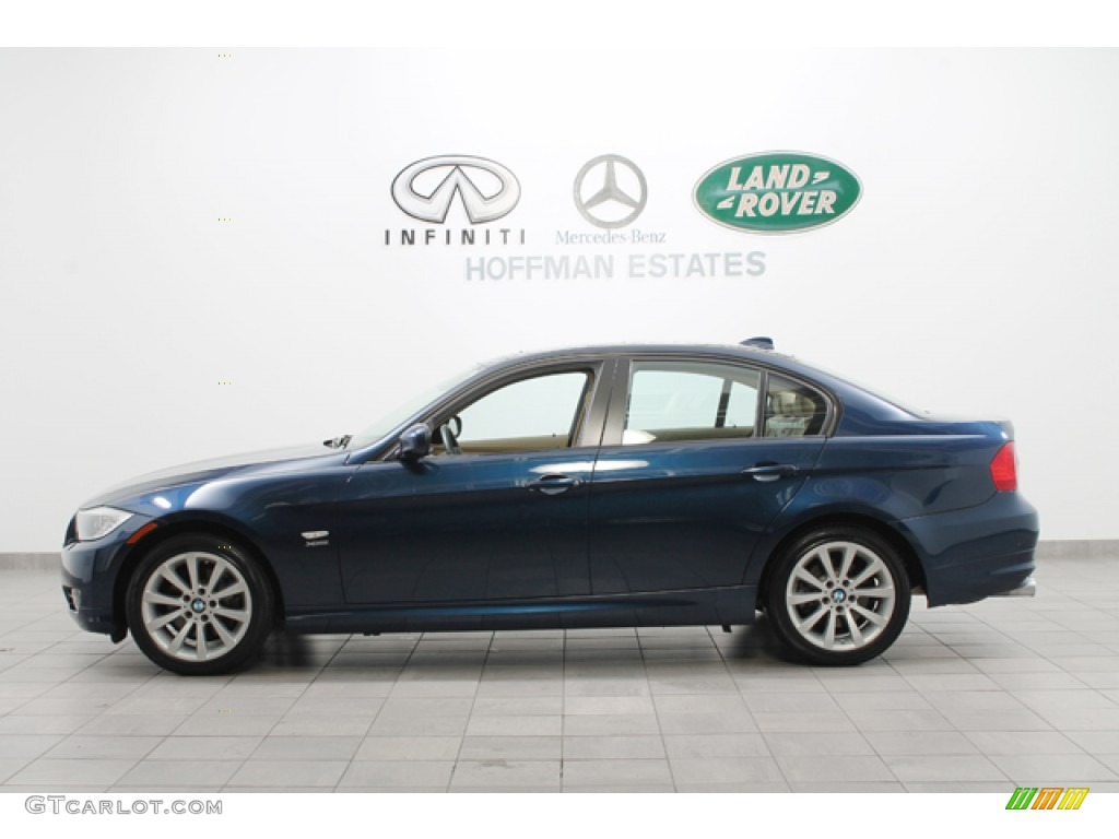 2011 3 Series 328i xDrive Sedan - Deep Sea Blue Metallic / Beige photo #2