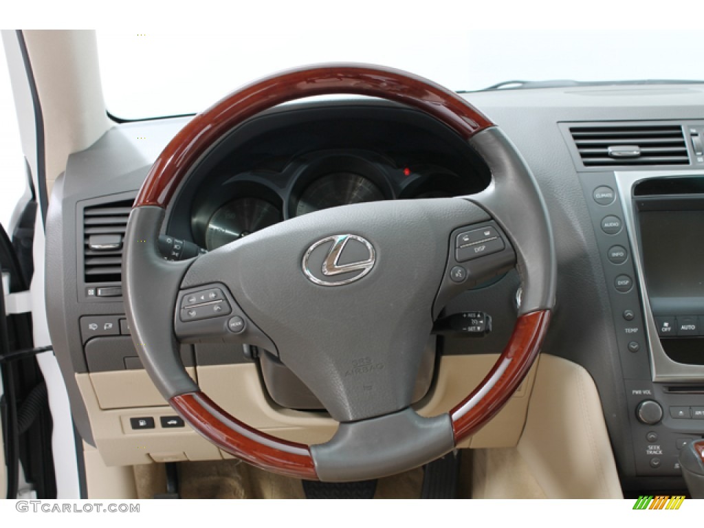2009 Lexus GS 450h Hybrid Cashmere Steering Wheel Photo #74864495