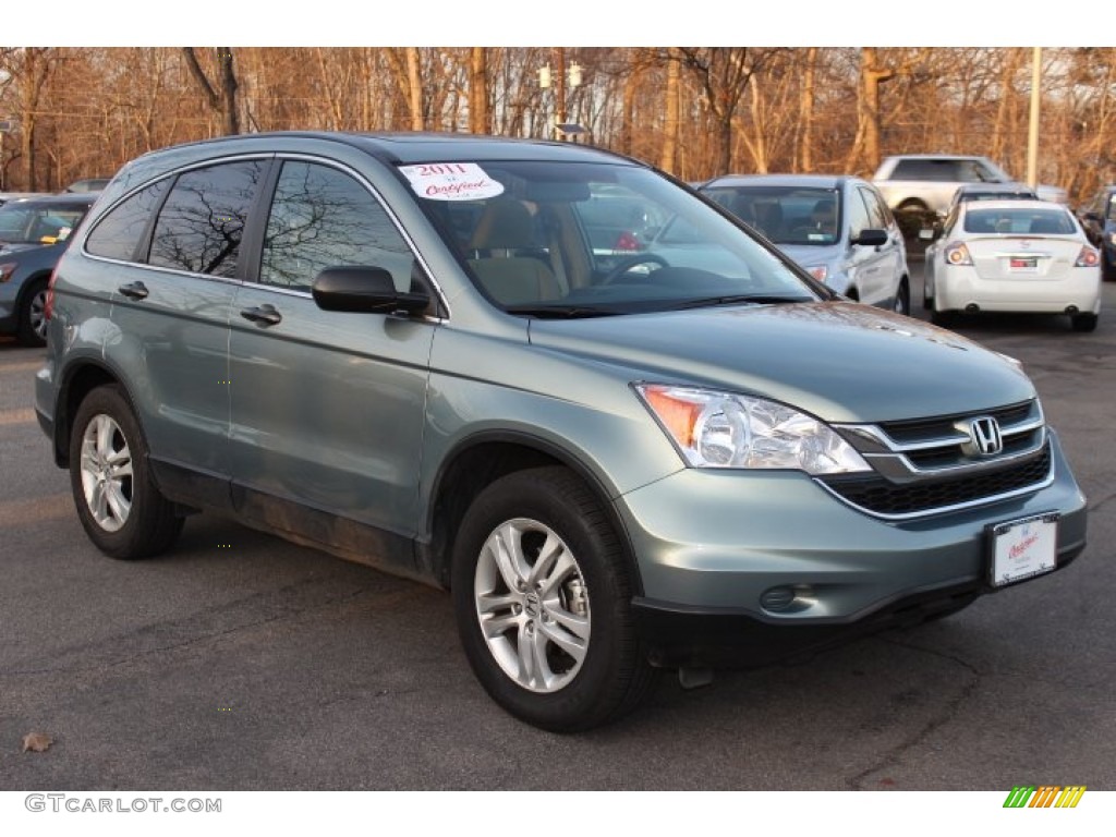 2011 CR-V EX 4WD - Opal Sage Metallic / Ivory photo #3