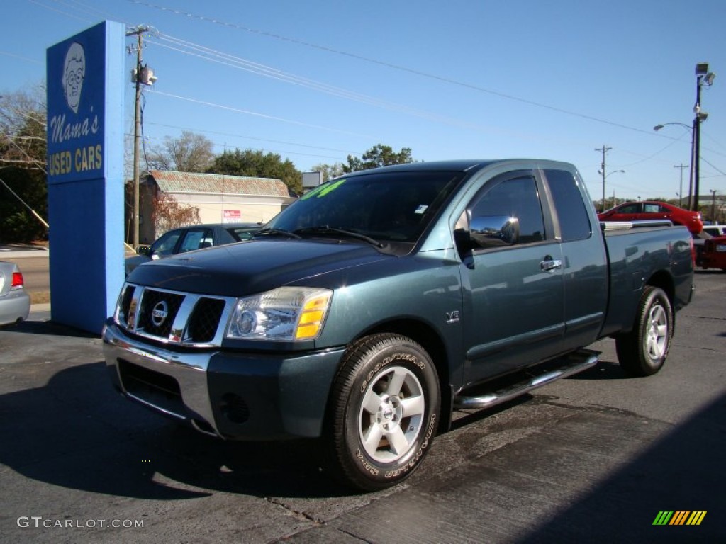 2004 Titan SE King Cab - Deep Water Blue/Green / Graphite/Titanium photo #4