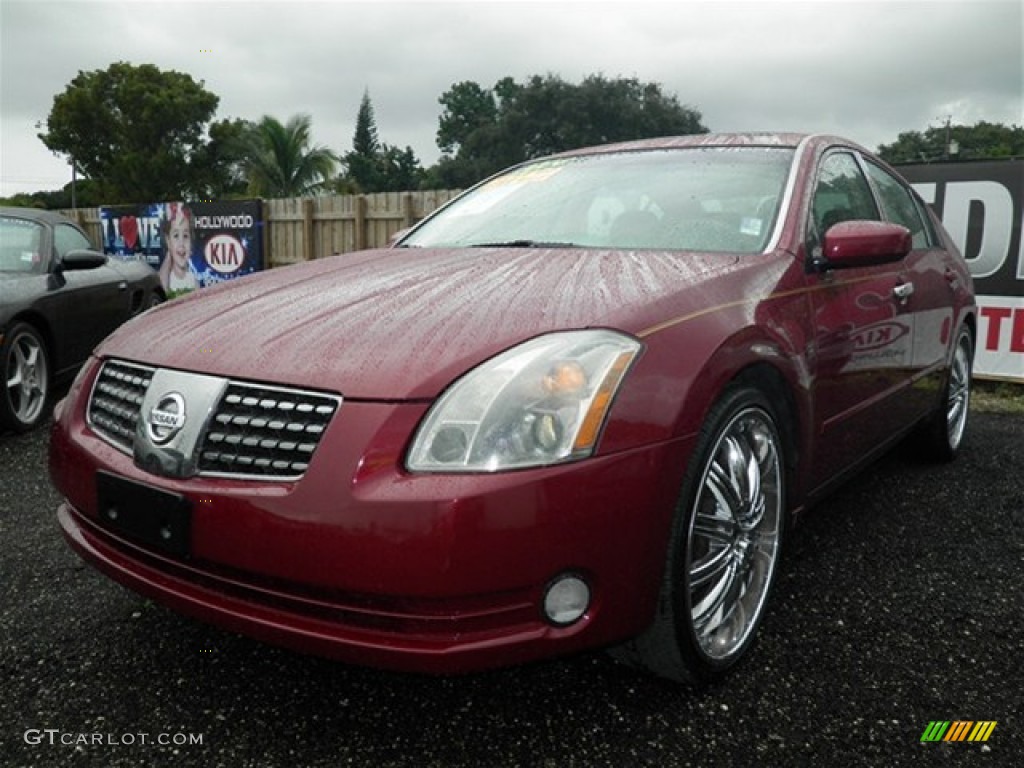 2004 Maxima 3.5 SL - Red Opulence / Cafe Latte photo #7