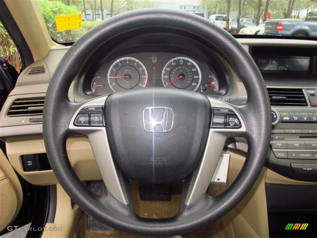 2010 Honda Accord LX Sedan Ivory Steering Wheel Photo #74873477