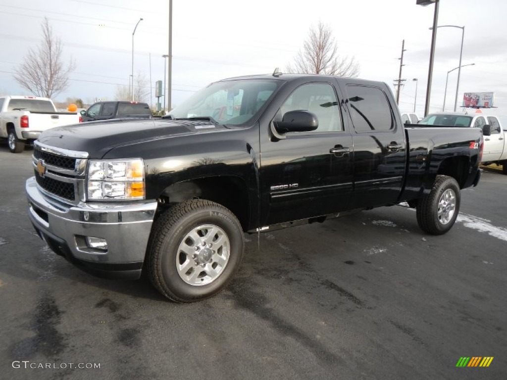 Black 2013 Chevrolet Silverado 2500HD LTZ Crew Cab 4x4 Exterior Photo #74878448