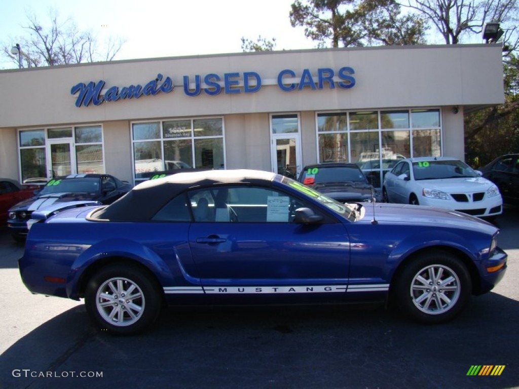 2005 Sonic Blue Metallic Ford Mustang V6 Deluxe Convertible