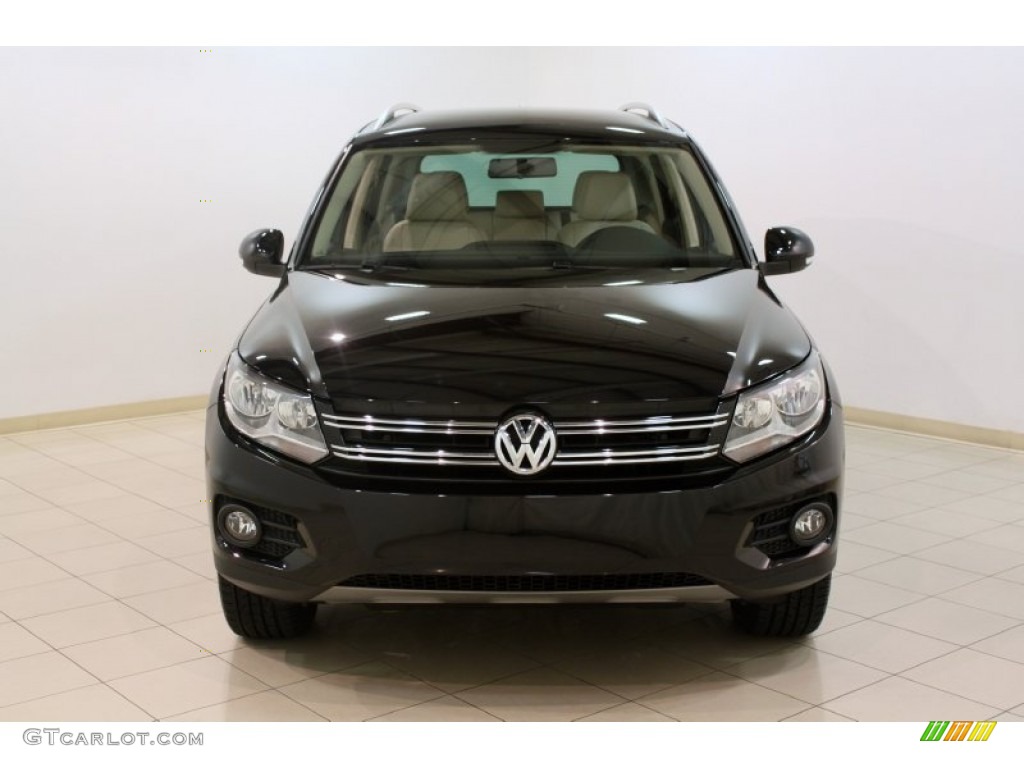 2012 Tiguan SE 4Motion - Deep Black Metallic / Beige photo #2