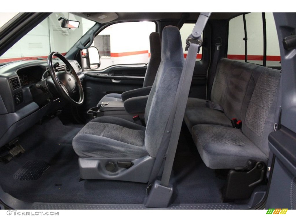Dark Denim Blue Interior 2001 Ford F250 Super Duty XLT SuperCab Photo #74882321