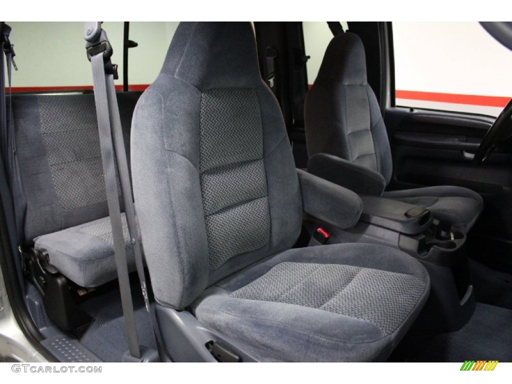 Dark Denim Blue Interior 2001 Ford F250 Super Duty XLT SuperCab Photo #74882691