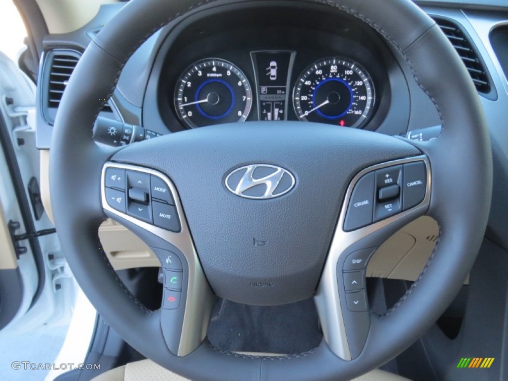 2013 Hyundai Azera Standard Azera Model Camel Steering Wheel Photo #74882874