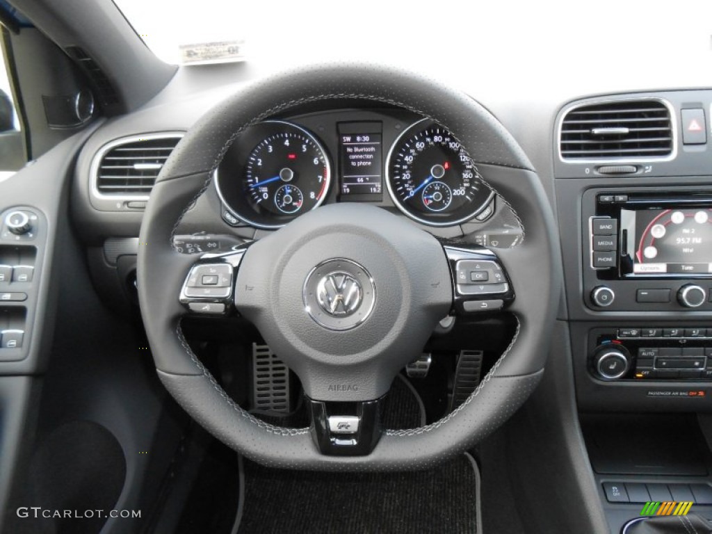 2013 Volkswagen Golf R 4 Door 4Motion Titan Black Steering Wheel Photo #74883233