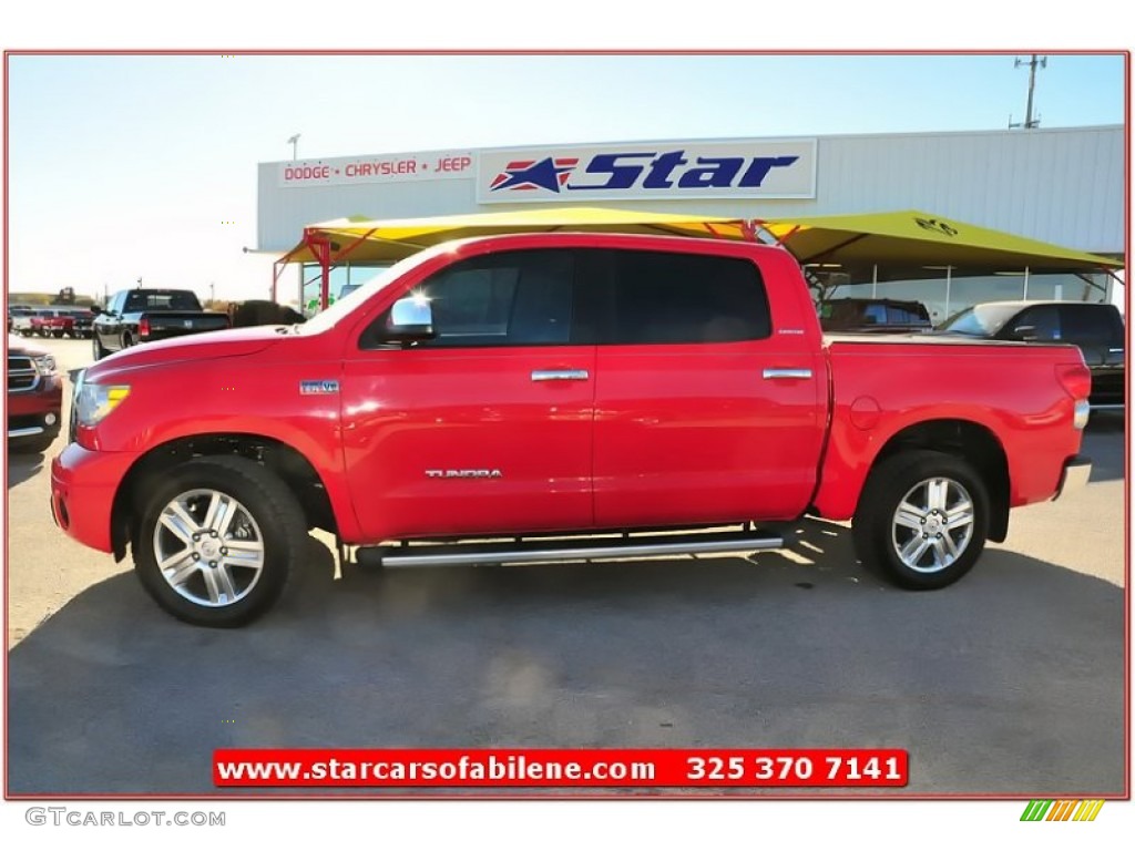 2007 Tundra Limited CrewMax 4x4 - Radiant Red / Graphite Gray photo #2