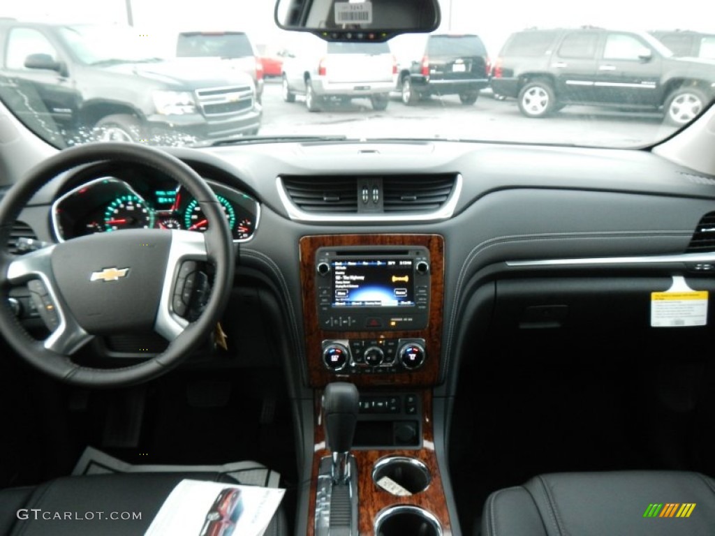 2013 Chevrolet Traverse LTZ AWD Ebony Dashboard Photo #74887866