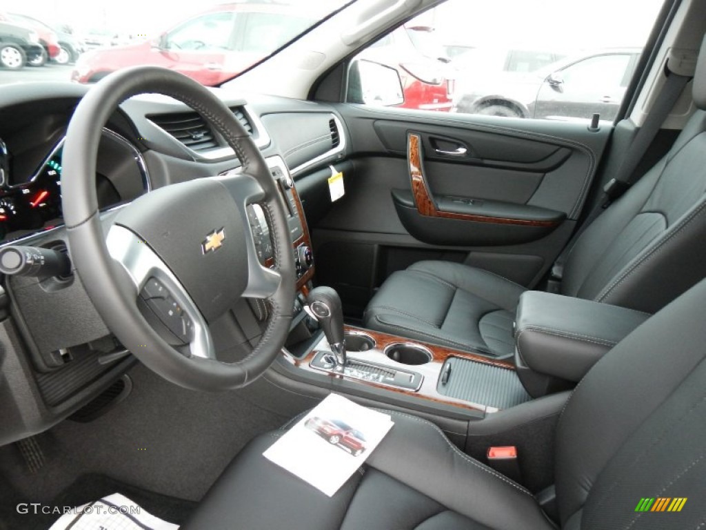 Ebony Interior 2013 Chevrolet Traverse LTZ AWD Photo #74887946