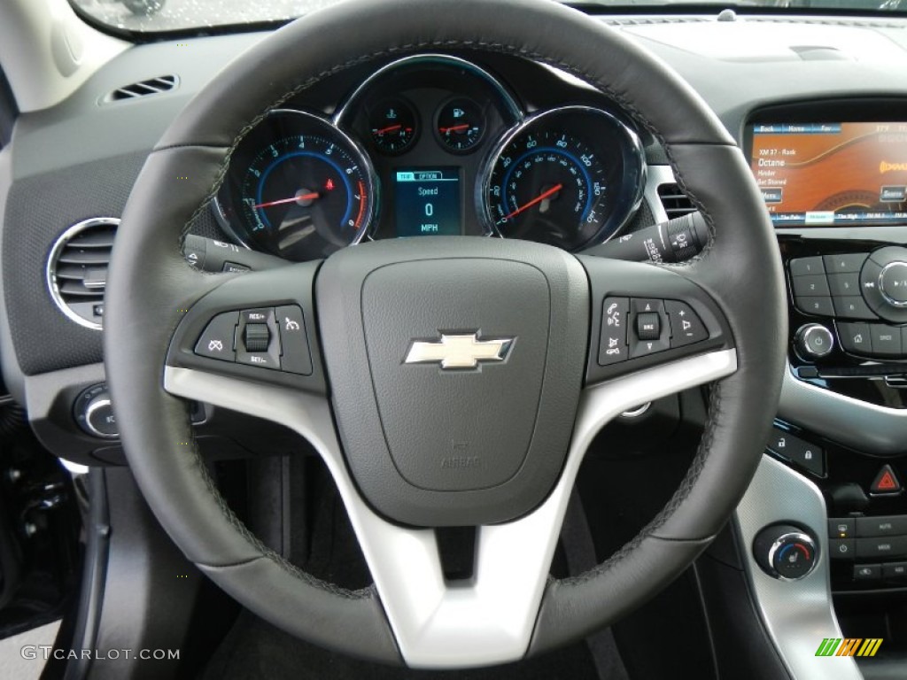 2013 Chevrolet Cruze LTZ/RS Jet Black Steering Wheel Photo #74889099