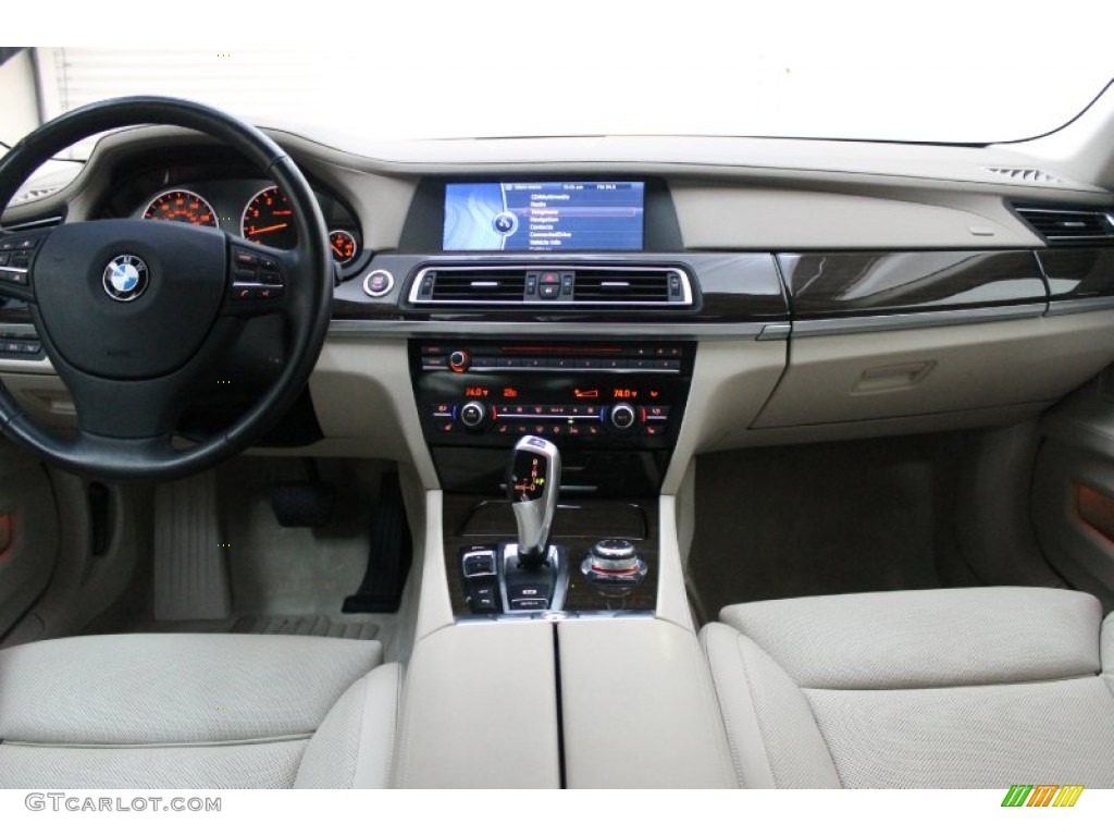 2009 BMW 7 Series 750Li Sedan Oyster Nappa Leather Dashboard Photo #74890693
