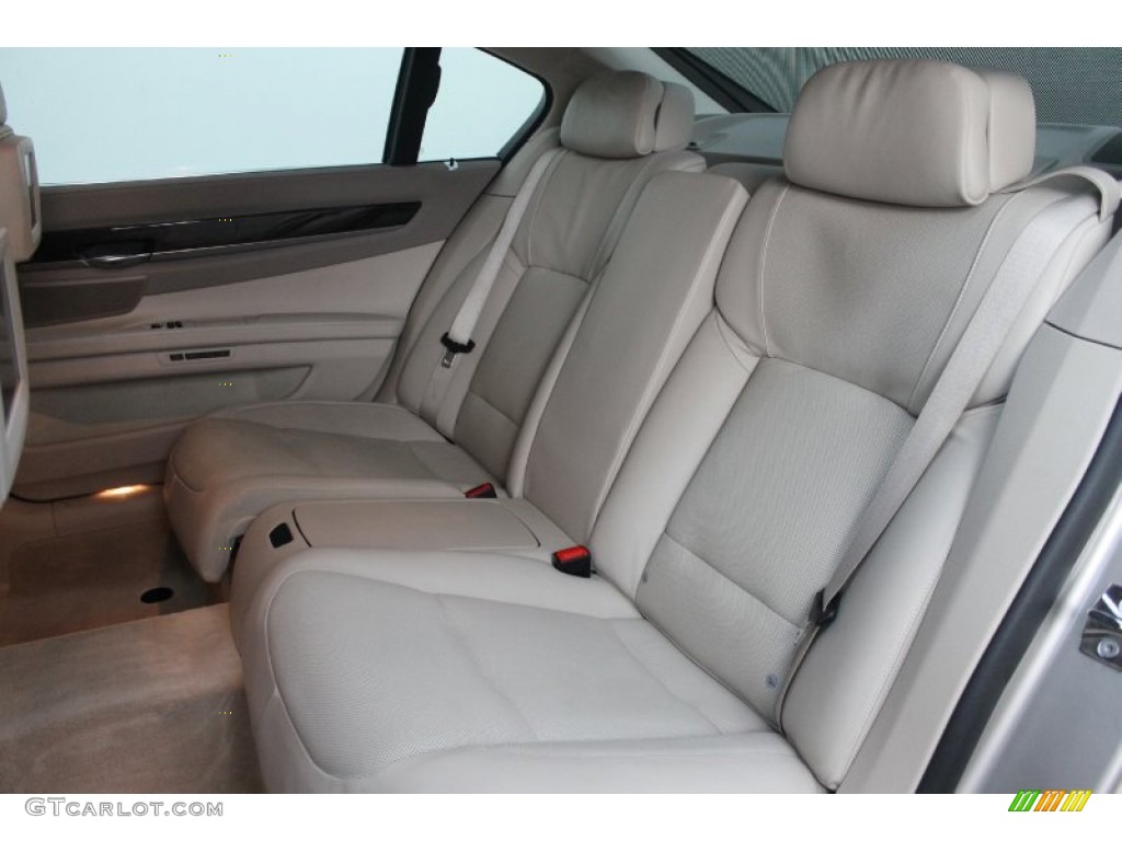 Oyster Nappa Leather Interior 2009 BMW 7 Series 750Li Sedan Photo #74890795