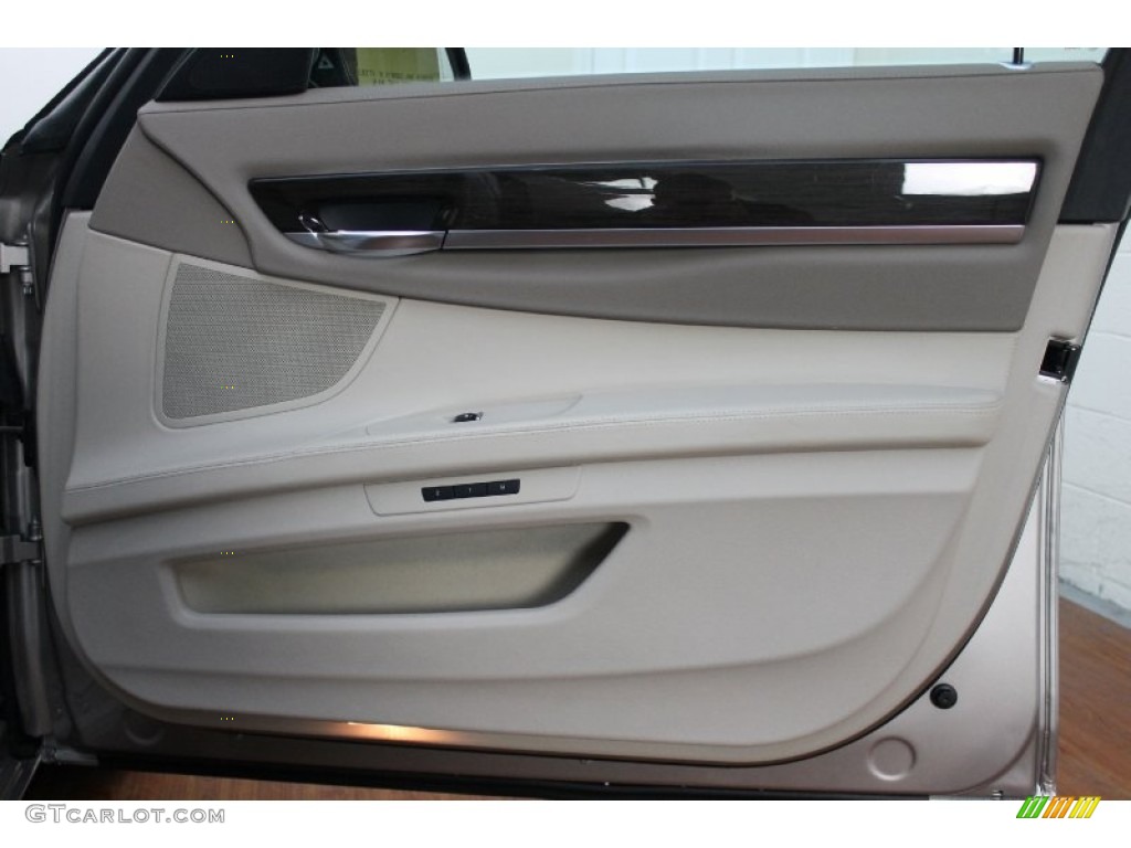 2009 BMW 7 Series 750Li Sedan Oyster Nappa Leather Door Panel Photo #74891050