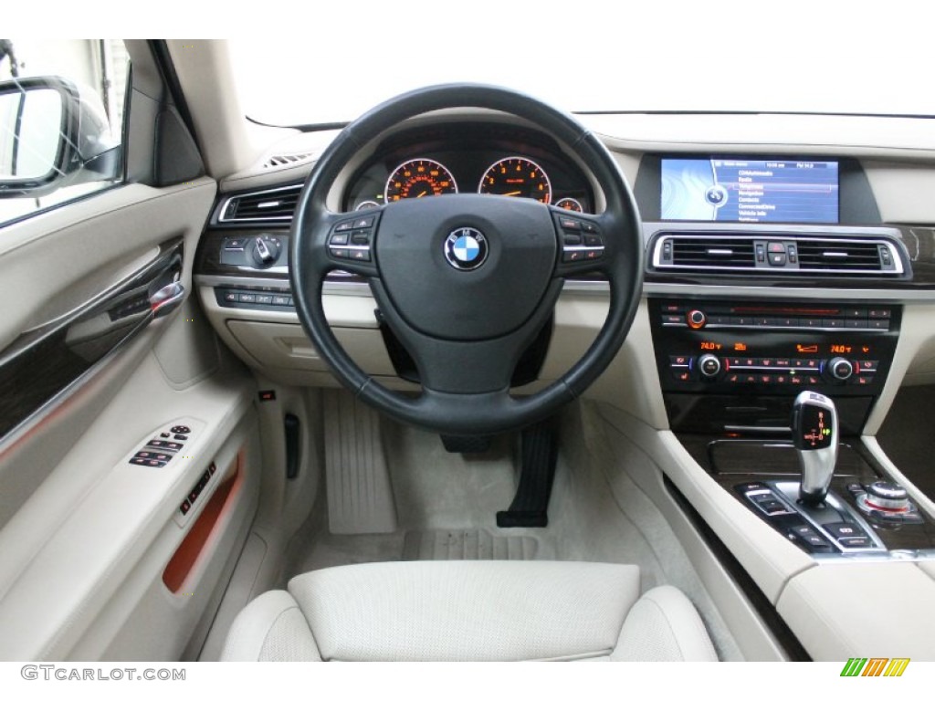 2009 BMW 7 Series 750Li Sedan Oyster Nappa Leather Dashboard Photo #74891270