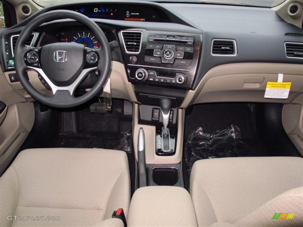2013 Honda Civic EX Sedan Beige Dashboard Photo #74893472