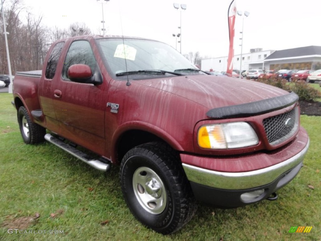 2003 F150 XLT SuperCab 4x4 - Burgundy Red Metallic / Medium Graphite Grey photo #4
