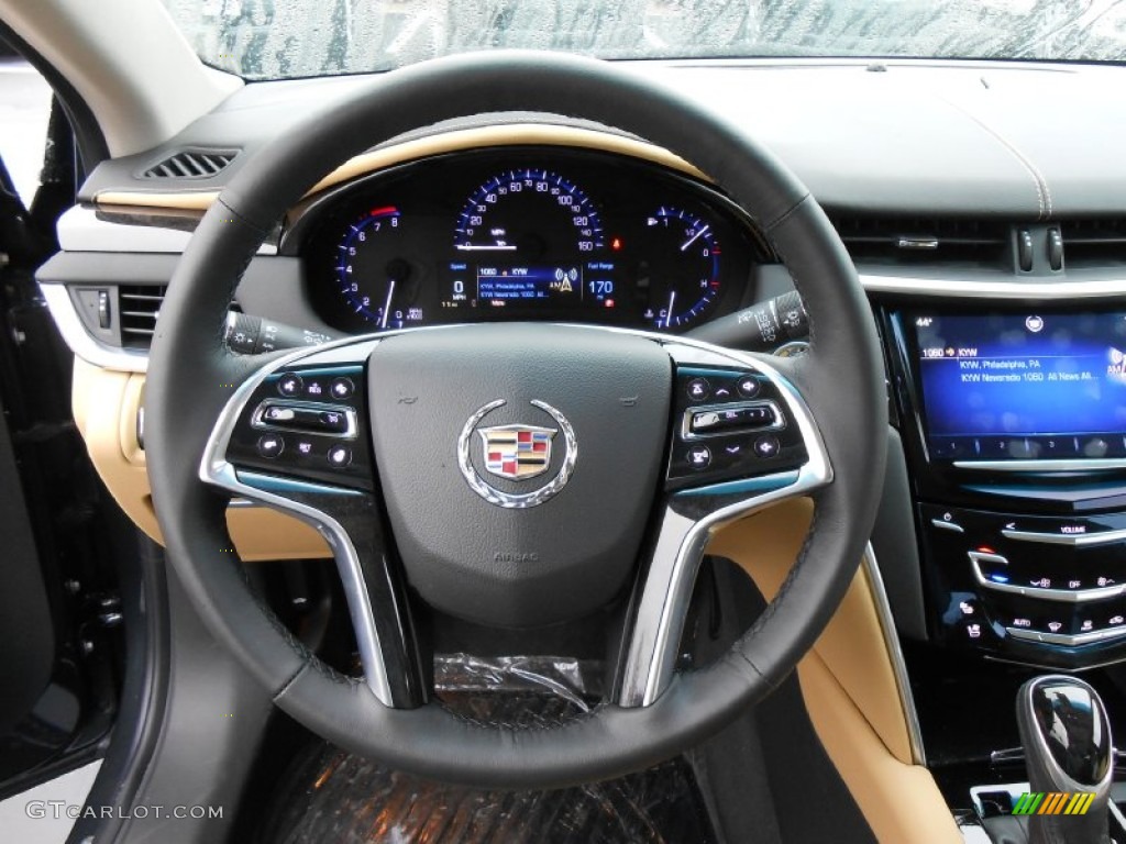 2013 Cadillac XTS Luxury FWD Caramel/Jet Black Steering Wheel Photo #74896017