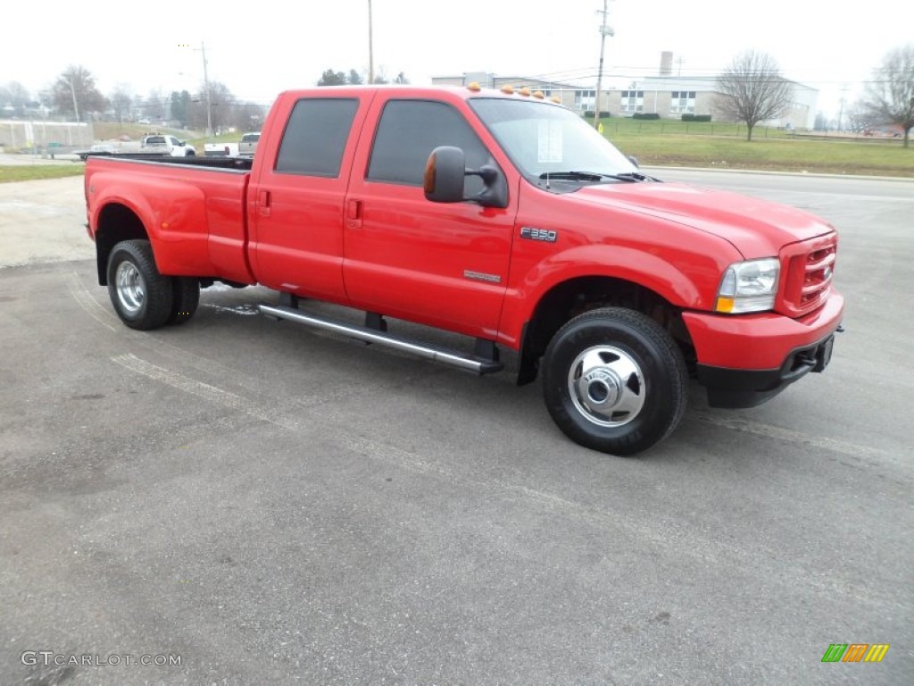 Red 2004 Ford F350 Super Duty XLT Crew Cab 4x4 Dually Exterior Photo #74896509