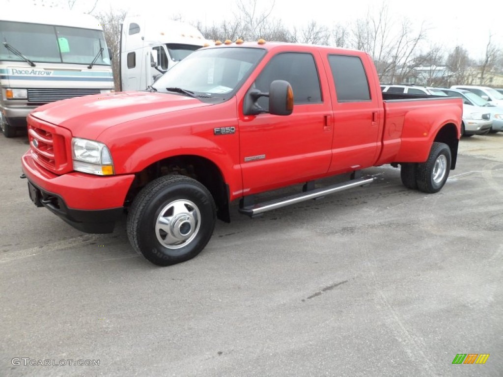 Red 2004 Ford F350 Super Duty XLT Crew Cab 4x4 Dually Exterior Photo #74896521