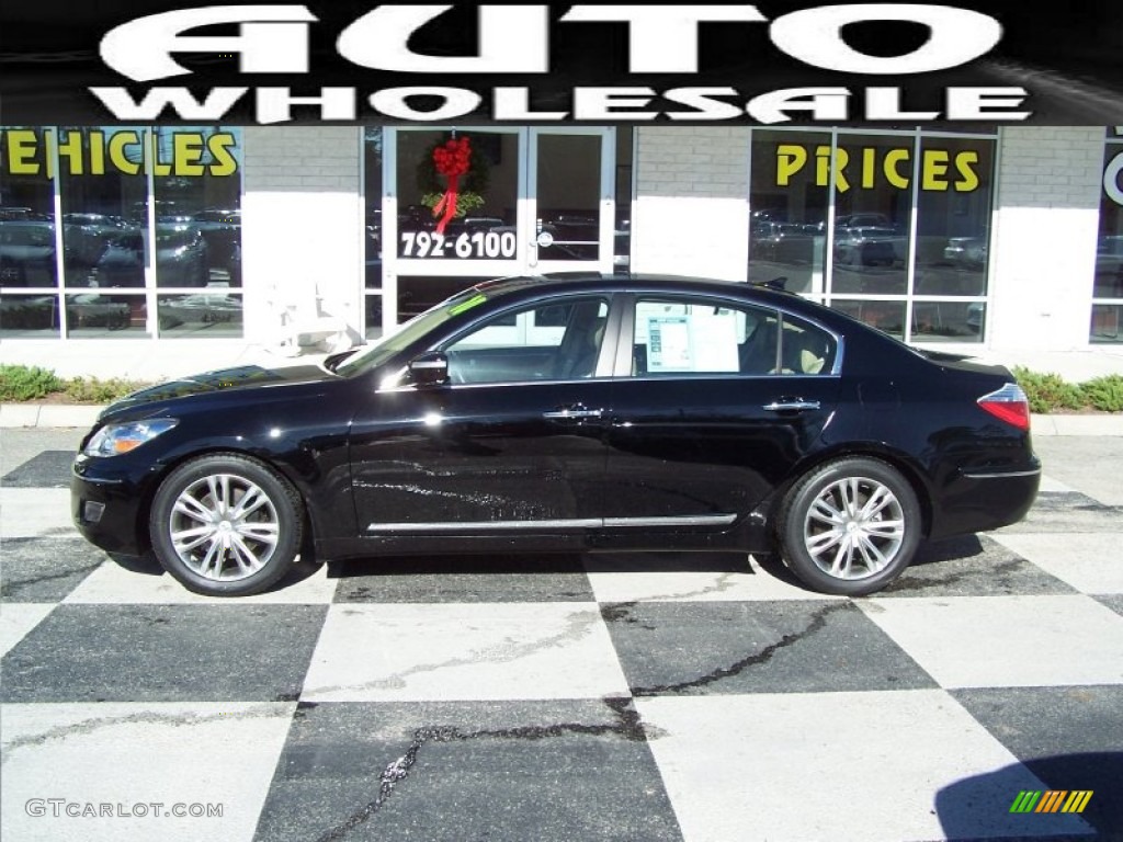 2010 Genesis 4.6 Sedan - Black Noir Pearl / Cashmere photo #1