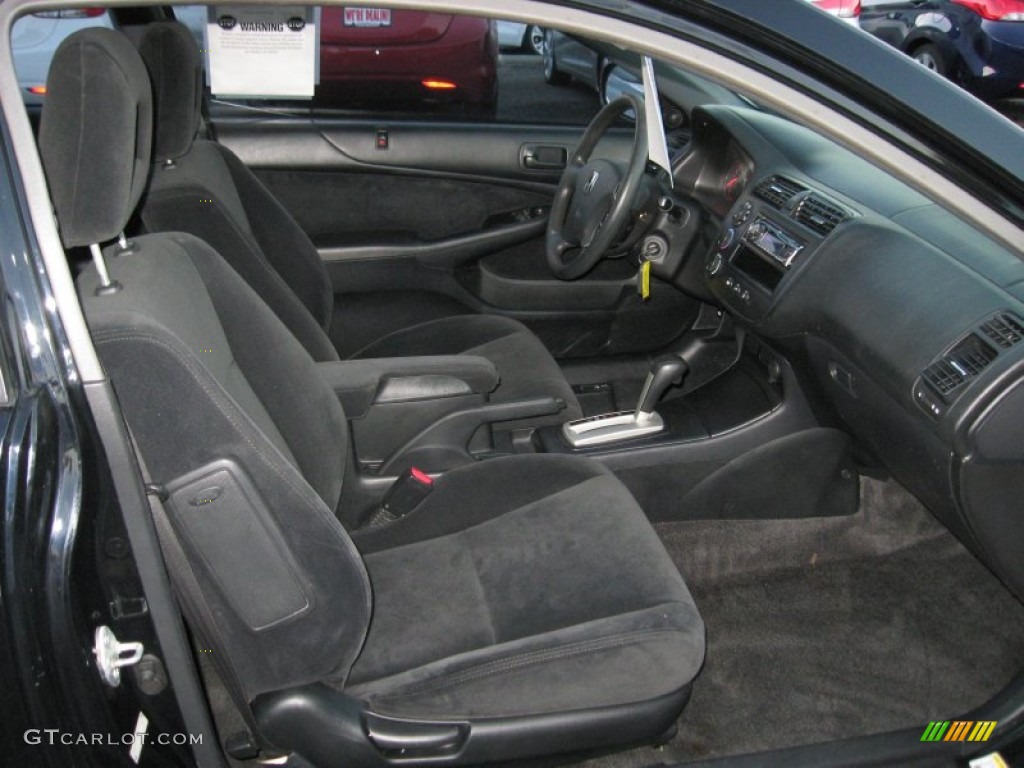 Black Interior 2003 Honda Civic EX Coupe Photo #74896983