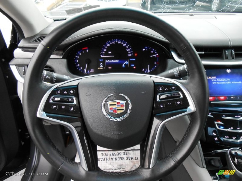 2013 Cadillac XTS Luxury AWD Medium Titanium/Jet Black Steering Wheel Photo #74896986