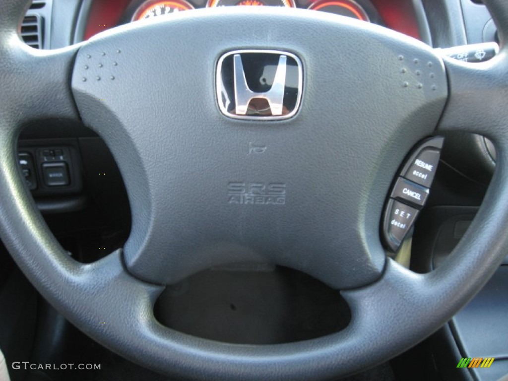 2003 Honda Civic EX Coupe Black Steering Wheel Photo #74897120