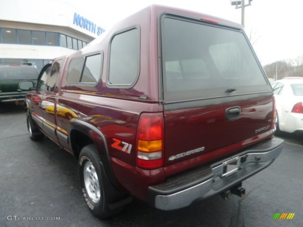 2000 Silverado 1500 LS Extended Cab 4x4 - Dark Carmine Red Metallic / Medium Gray photo #4