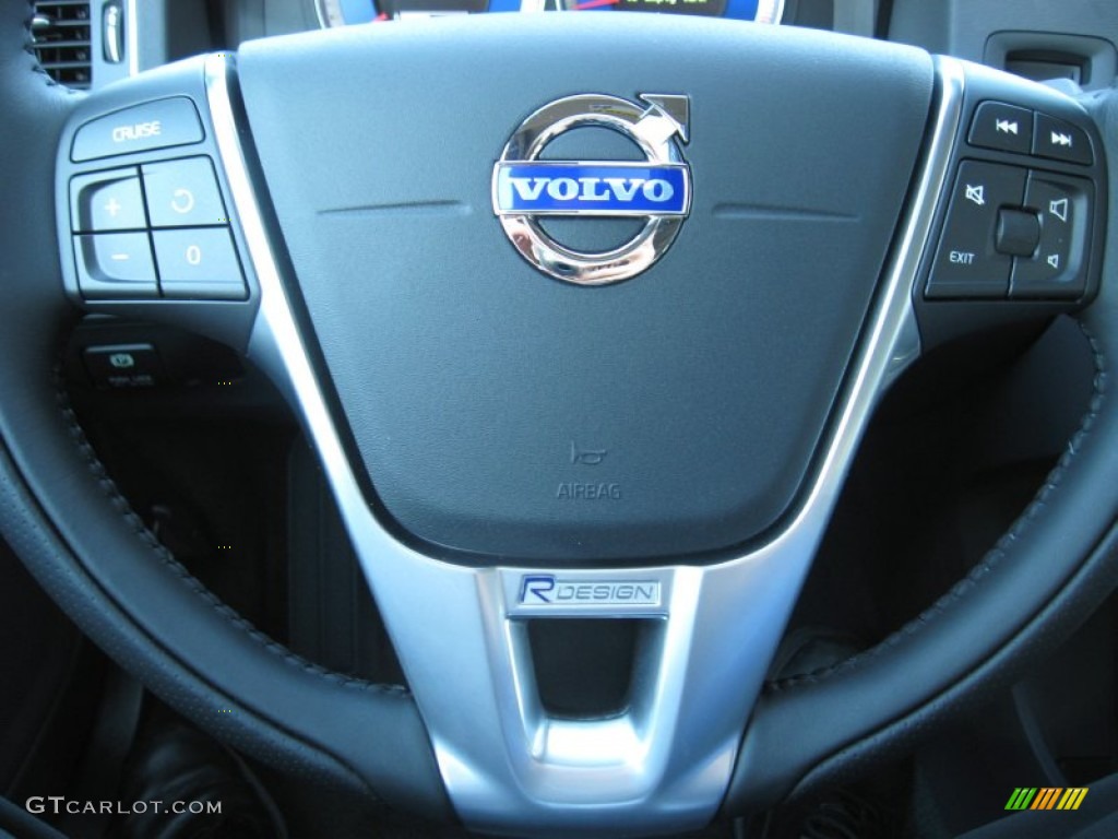 2013 Volvo S60 R-Design AWD R Design Black Steering Wheel Photo #74900433