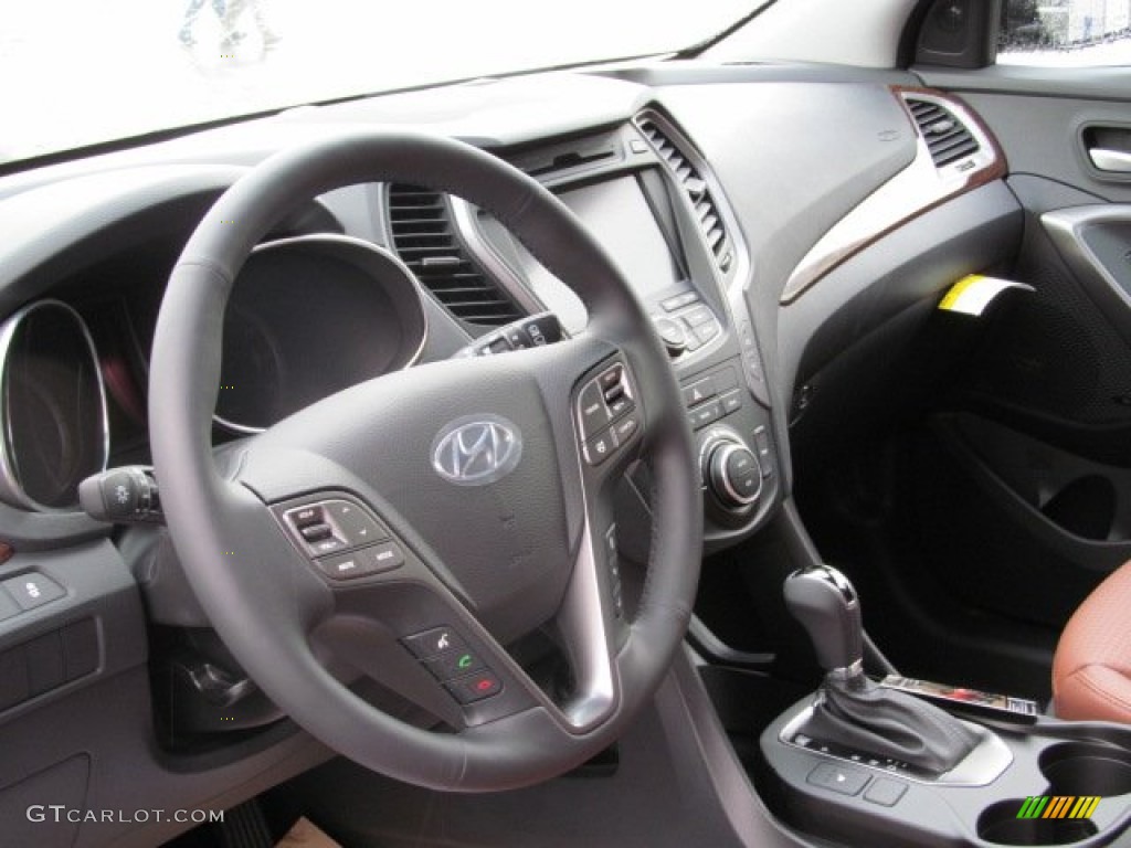 2013 Hyundai Santa Fe Sport 2.0T Saddle Steering Wheel Photo #74900681