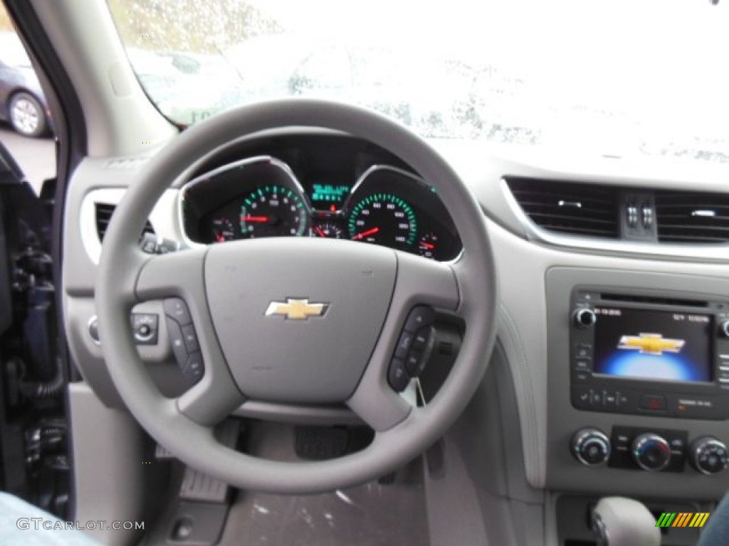 2013 Chevrolet Traverse LS Dark Titanium/Light Titanium Steering Wheel Photo #74902317
