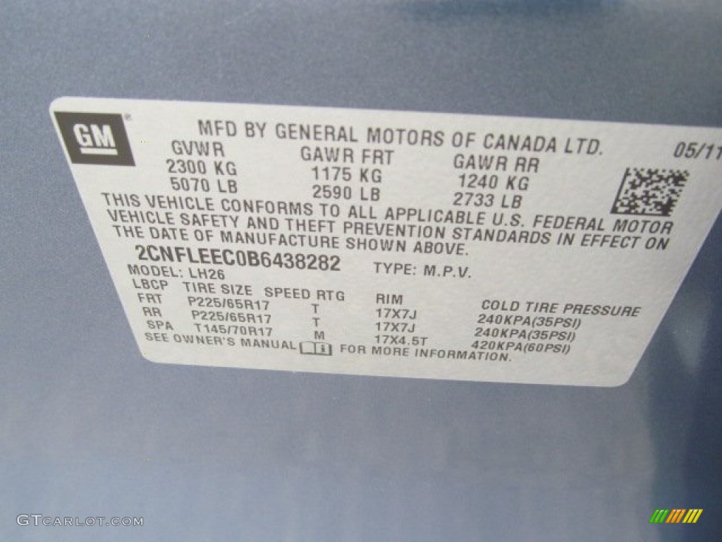 2011 Equinox LT AWD - Twilight Blue Metallic / Jet Black photo #19