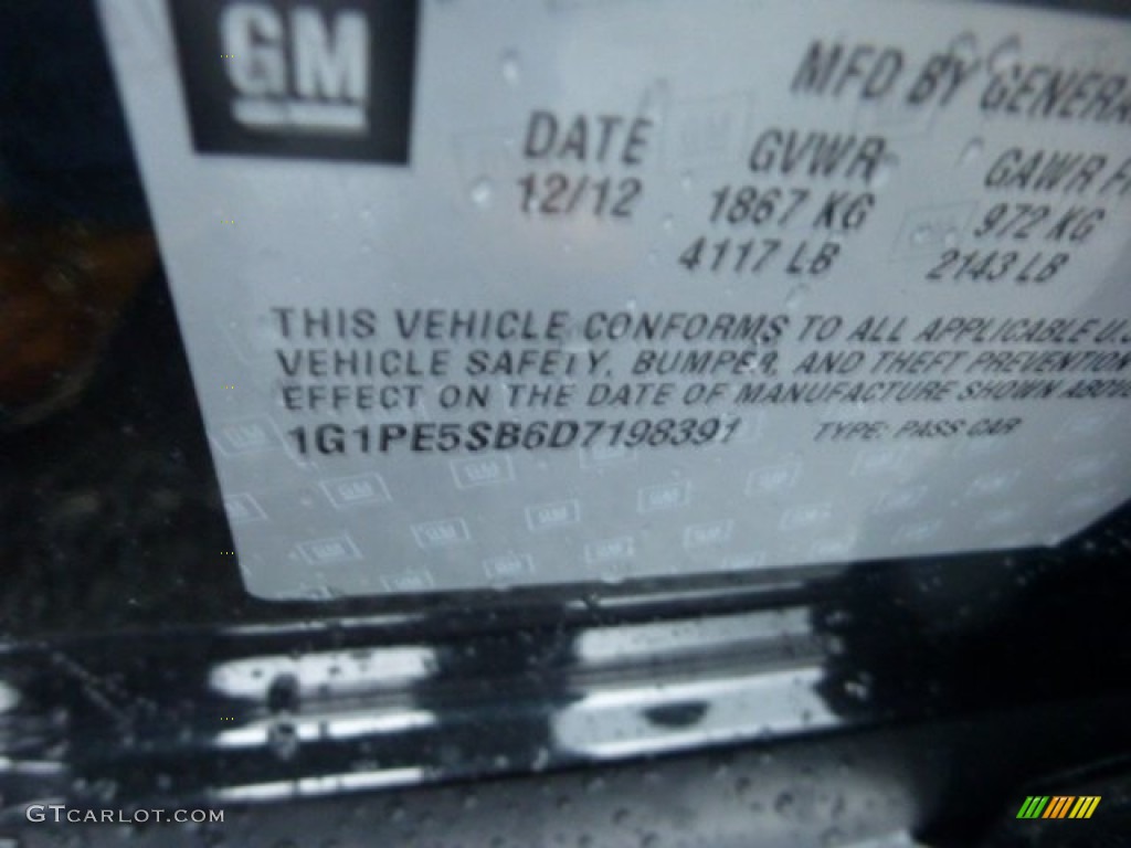 2013 Cruze LT - Black Granite Metallic / Jet Black/Brick photo #18