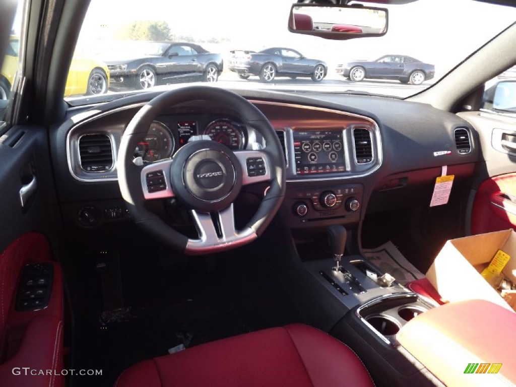 2013 Charger SRT8 - Bright White / Black/Red photo #9