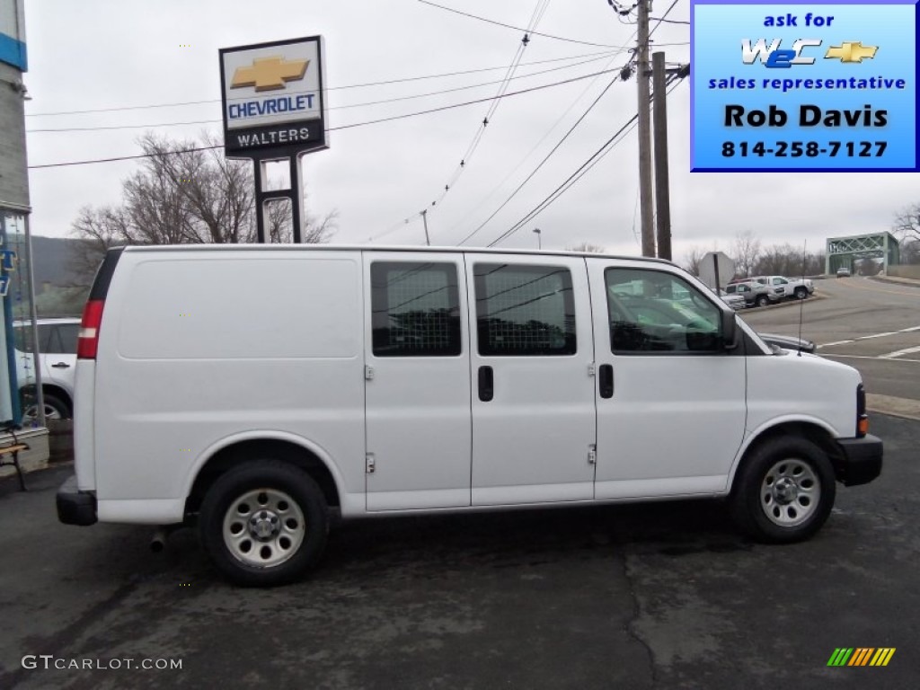 2009 Express 1500 AWD Cargo Van - Summit White / Medium Pewter photo #1