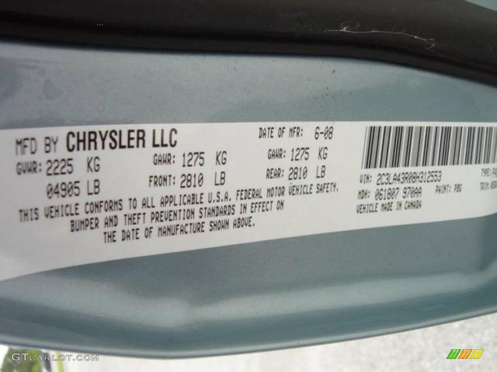 2008 300 LX - Clearwater Blue Pearl / Dark Slate Gray photo #32