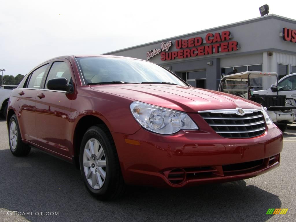 2008 Sebring LX Sedan - Inferno Red Crystal Pearl / Dark Khaki/Light Graystone photo #1