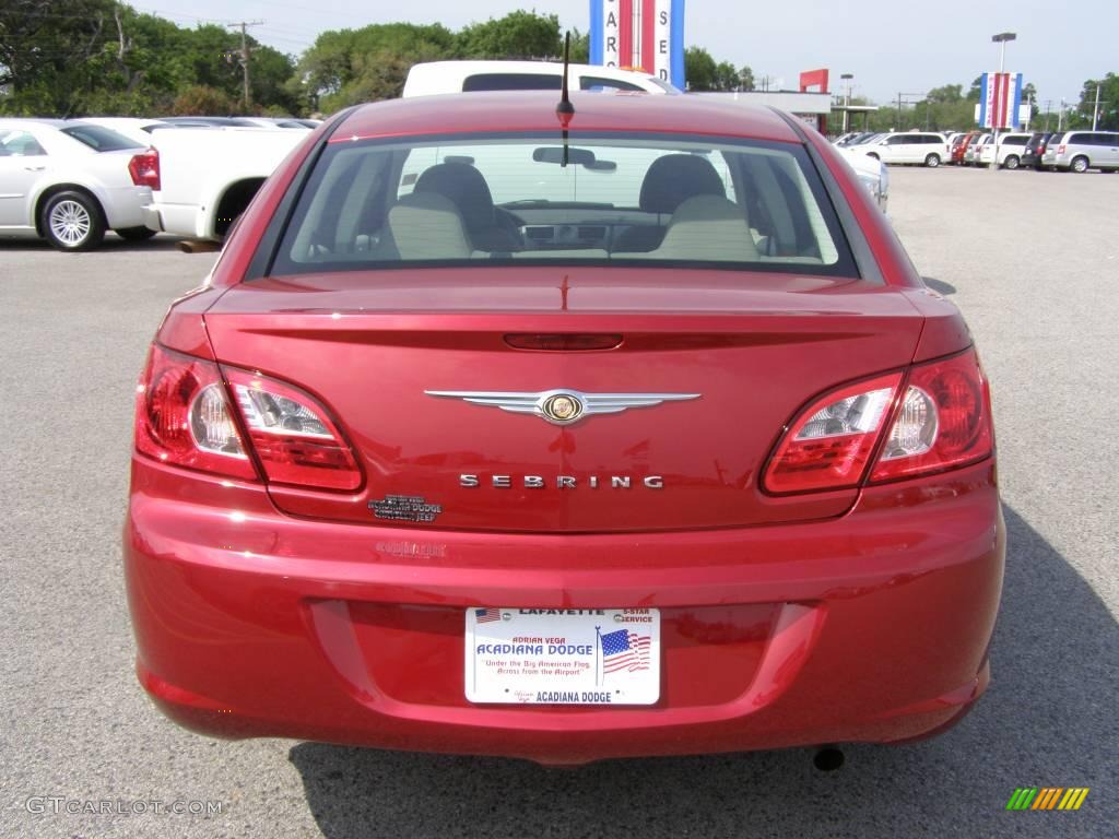 2008 Sebring LX Sedan - Inferno Red Crystal Pearl / Dark Khaki/Light Graystone photo #4