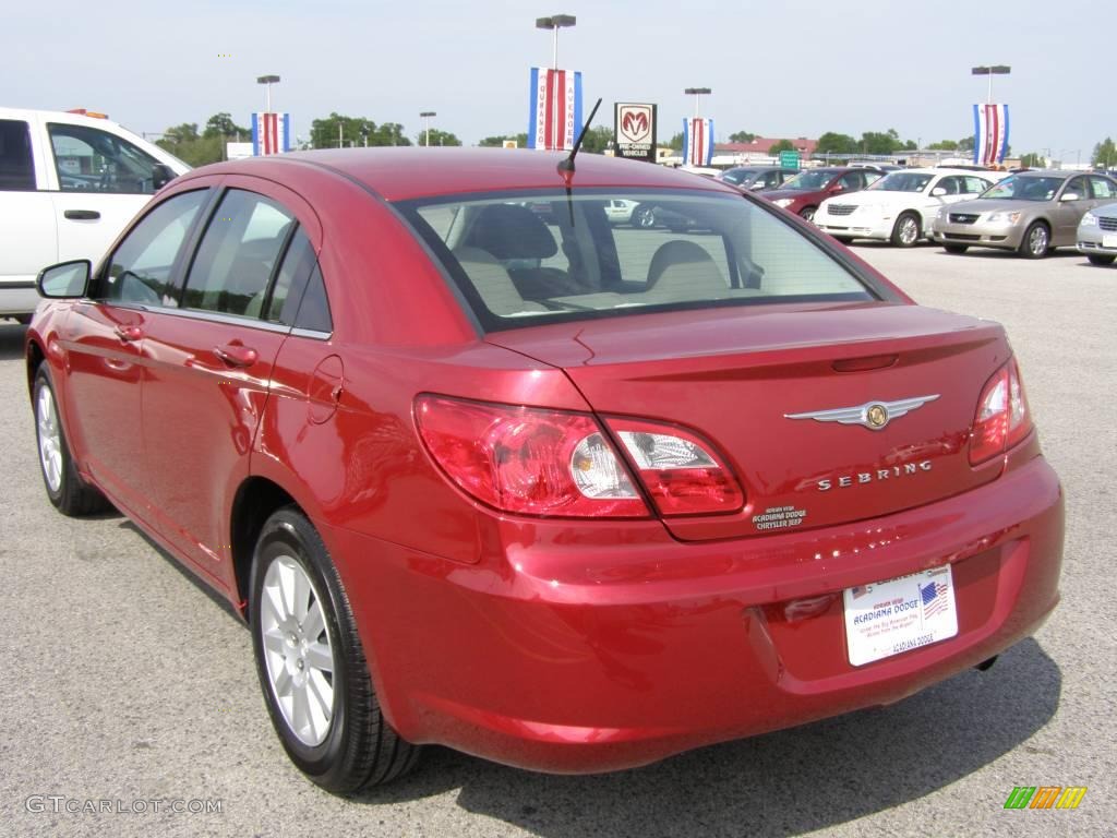 2008 Sebring LX Sedan - Inferno Red Crystal Pearl / Dark Khaki/Light Graystone photo #5